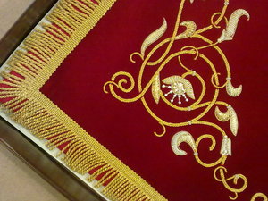 Красный, подарок митрополиту Меркурию, шитье шнурами и канителью